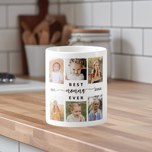 Best Nonna Ever - Grandchildren Photo Collage Coffee Mug (Creator Uploaded)