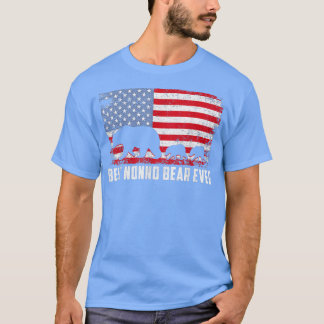Best Nonno Bear Ever USA American Flag Father's Da T-Shirt