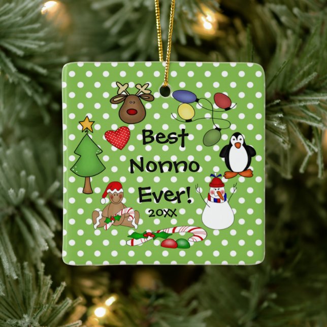 Best Nonno Ever Christmas Ornament (Tree)