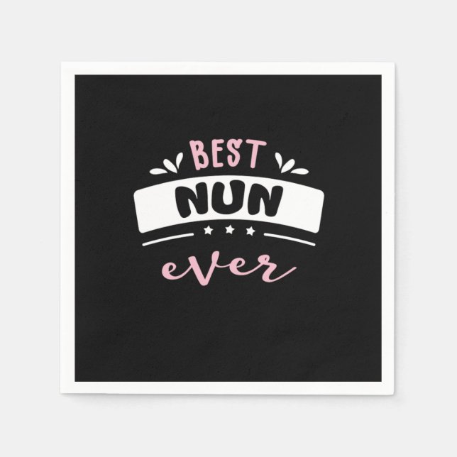 Best Nun Ever Gift Idea Napkin (Front)
