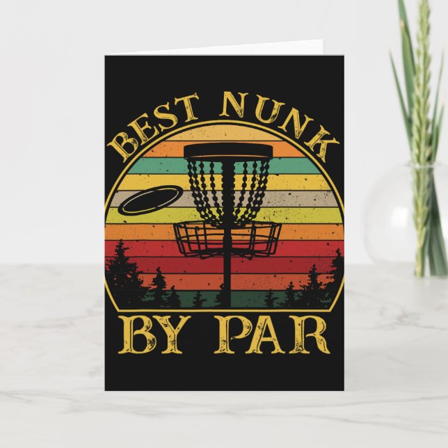 Best Nunk By Par Funny Disc Golfing Uncle  Card (Front)