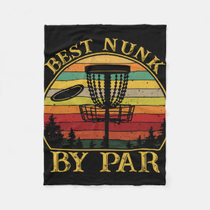 Best Nunk By Par Funny Disc Golfing Uncle  Fleece Blanket