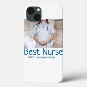 Best nurse add photo name text medical doctor hosp iPhone 13 case