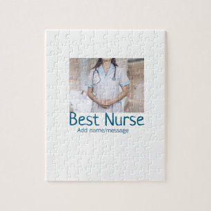 Best nurse add photo name text medical doctor hosp jigsaw puzzle