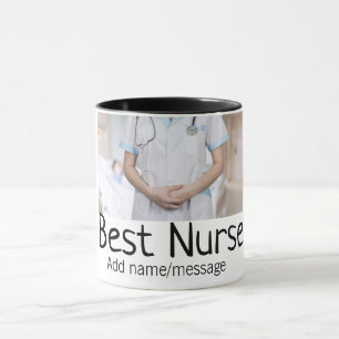 Best nurse add photo name text medical doctor hosp mug