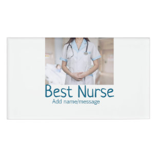 Best nurse add photo name text medical doctor hosp tag