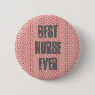 Best Nurse Ever Modern Pink Star Pattern 6 Cm Round Badge