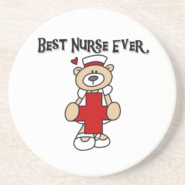 Best Nurse Ever Tshirts and Gifts Coaster (Front)