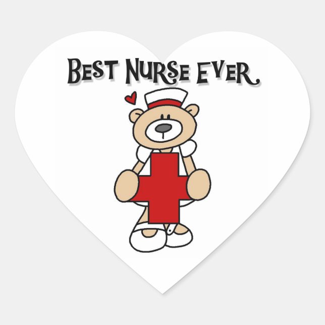 Best Nurse Ever Tshirts and Gifts Heart Sticker (Front)