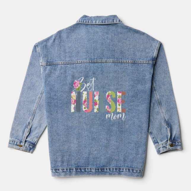 Best Nurse Mum Denim Jacket (Back)