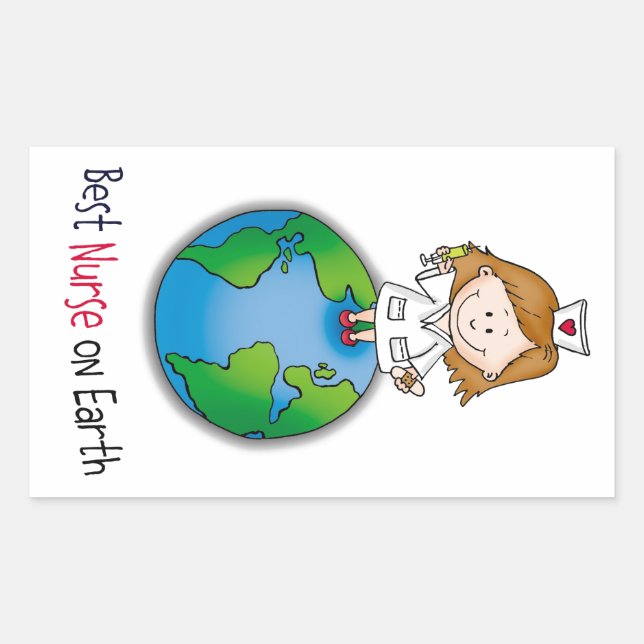 Best Nurse on Earth - Nurses Day - Nurses Week Rectangular Sticker (Front)