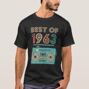 Best Of 1963 59Th Birthday Cassette Retro Vintage T-Shirt