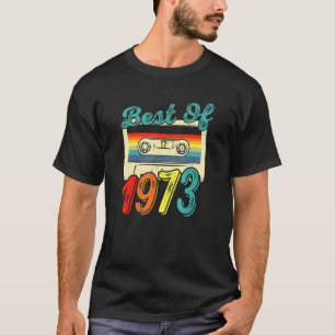 Best Of 1973 49th Birthday  Vintage Cassette Tape T-Shirt