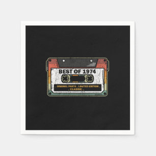 Best Of 1974 Vintage Cassette Funny Birthday Gift Napkin
