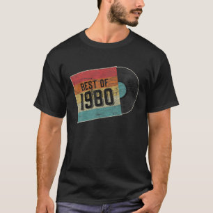 Best Of 1980 41St Birthday Gifts Vinyl Tape Vintag T-Shirt