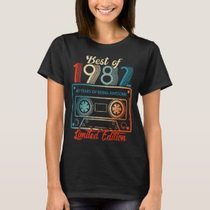 Best Of 1982 40th Birthday Cassette Tape   T-Shirt