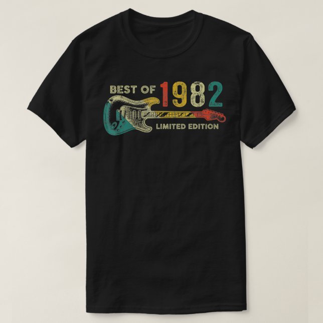 Best of 1982 Birthday Gifts  Guitar Player 40th Bi T-Shirt (Design Front)
