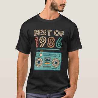 Best Of 1986 36Th Birthday Cassette Retro Vintage T-Shirt