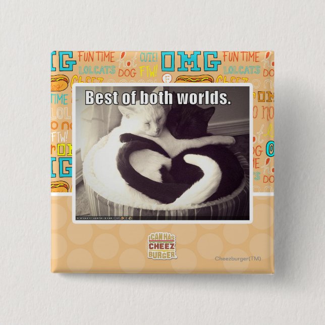 Best of both worlds. 15 cm square badge (Front)