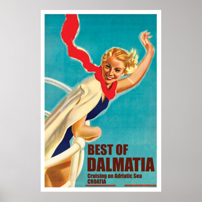 Best of Dalmatia, Croatia, Girl on a Cruiser Yacht Poster (Front)
