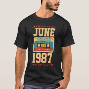 Best Of June 1987 35 Years Old Cassette Tape 35th T-Shirt