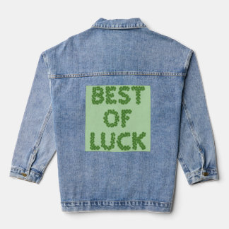 Best of Luck Clovers Greeting Denim Jacket