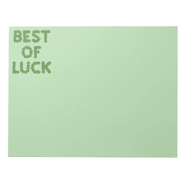 Best of Luck Clovers Greeting Notepad (Front)