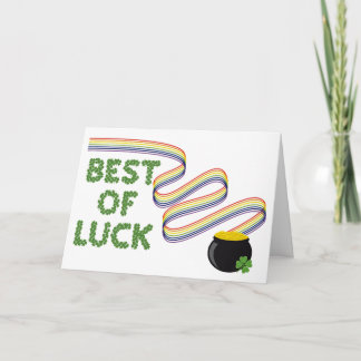 Best of Luck Clovers, Rainbow and Pot of Gold Card