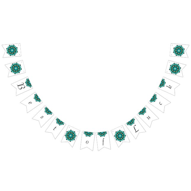 Best of Luck. Mandala in aqua Bunting (All)