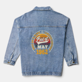 Best Of May 1962 60th Birthday For 60 Years Old Denim Jacket