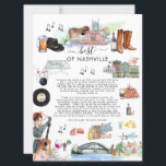 Best of Nashville | Wedding Welcome Letter  Invitation<br><div class="desc">Set the tone for a fun wedding with a custom weekend itinerary card. This "roomy" card is a great way to give your guests additional information on the wedding. These welcome cards can list the festivities surrounding your wedding weekend, such as welcome cocktails, after-parties, and morning after brunches. If you’re...</div>