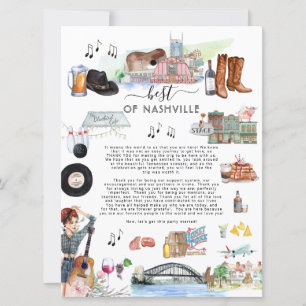 Best of Nashville Wedding Welcome Letter Invitation
