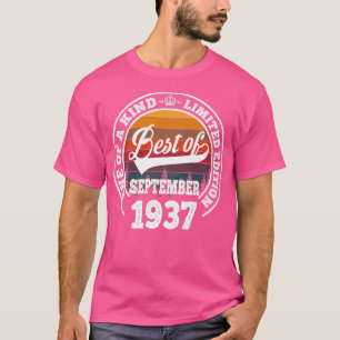 Best Of September 1937 85th Birthday Gift For 85 Y T-Shirt