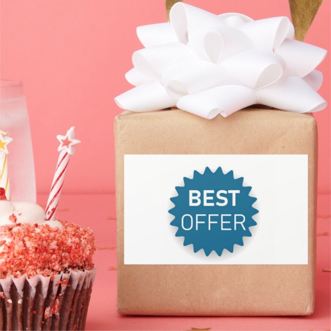 Best Offer Rectangular Sticker (Party)