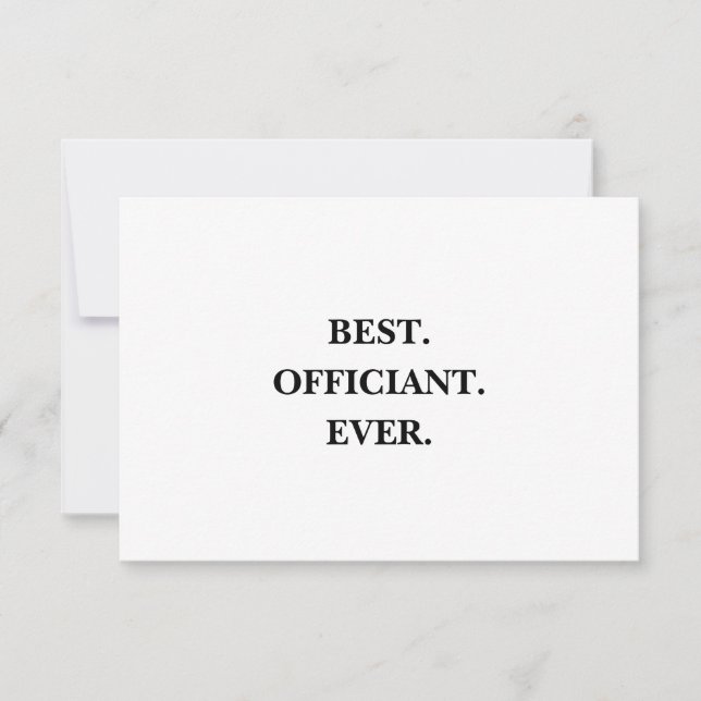 Best Officiant Ever Thank You Card - Letter- (Front)