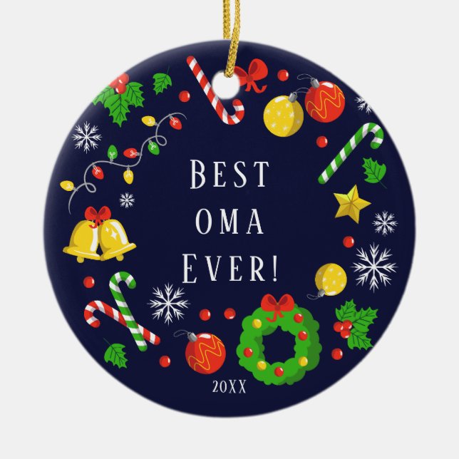 Best Oma Ever Christmas Ornament (Front)
