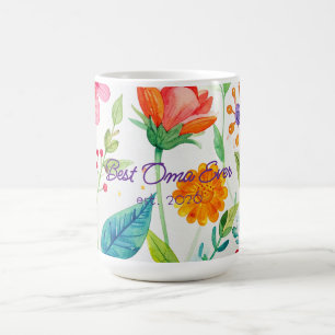 Best Oma Mother's Day Bright Floral Coffee Mug