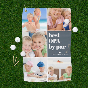 Best Opa by Par Photo Collage Father's Day Golf Towel