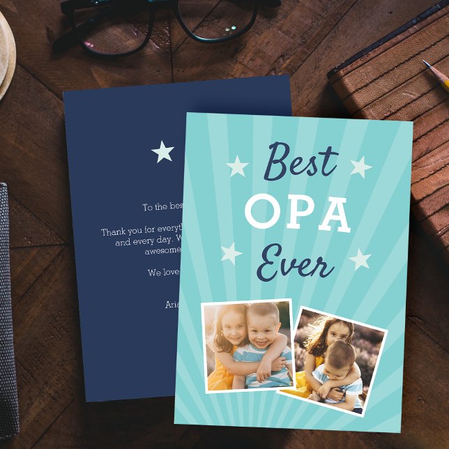 Best Opa Ever | Father's Day Flat Photo Card (Creator Uploaded)