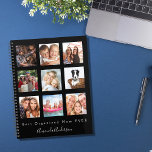 Best organized mom photo family collage black 2025 planner<br><div class="desc">Make your own unique family photo collage as a gift for your mom. Use four, 9 of your favorite photos of your mother, her kids, family, friends or pet! With the text: Best Organized Mom EVER. Personalize and add her name written with a modern hand lettered style script. Black background,...</div>