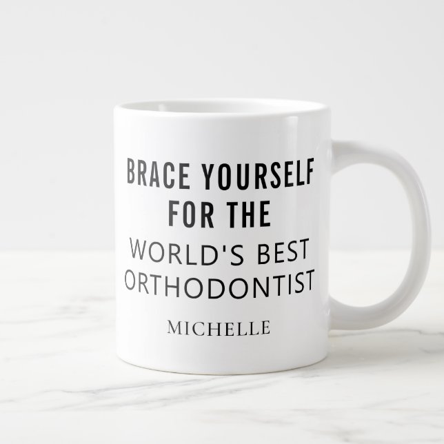 Best Orthodontist Personalised Professional Name Large Coffee Mug (Right)