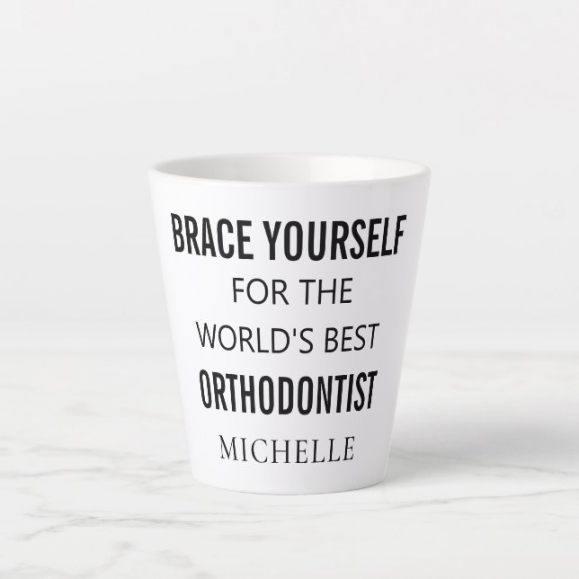 Best Orthodontist Personalised Professional Name Latte Mug (Front)