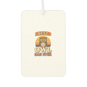 Best Owl Dad Ever Vintage Engraving Shirt Design_1 Car Air Freshener