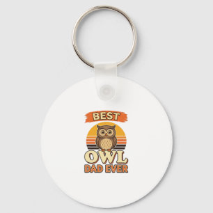 Best Owl Dad Ever Vintage Engraving Shirt Design_1 Key Ring