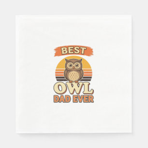 Best Owl Dad Ever Vintage Engraving Shirt Design_1 Napkin