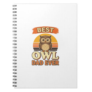 Best Owl Dad Ever Vintage Engraving Shirt Design_1 Notebook