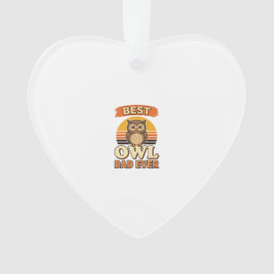 Best Owl Dad Ever Vintage Engraving Shirt Design_1 Ornament