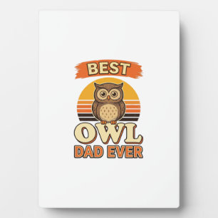 Best Owl Dad Ever Vintage Engraving Shirt Design_1 Plaque