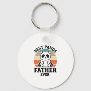 Best Panda Father Ever Vintage Panda Shirt Design_ Key Ring