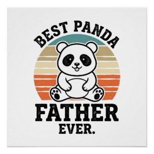 Best Panda Father Ever Vintage Panda Shirt Design_ Poster